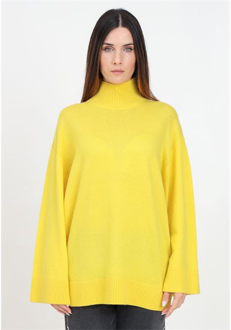 Maglione a collo alto giallo da donna con logo ELISABETTA FRANCHI | MK65S46E2CI9